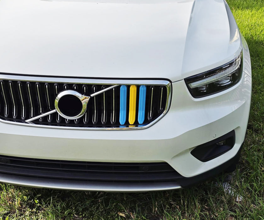 Sweden Flag Color Grille Decoration Insert Trims For 2021-24 Volvo XC40 20 Beams
