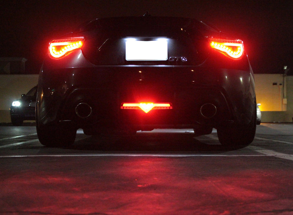 Clear Lens/Red Interior Full LED Rear Fog Light Kit For Scion FRS 86 Subaru BRZ