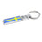 Sweden Flag Gold Nordic Cross Color Stripe Emblem Chrome Badge Keychain Ring