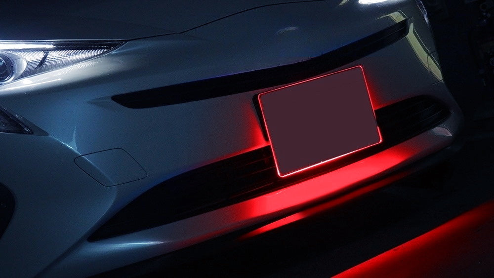 JDM Style Red LED Illuminated Background Light Frame Kit For US  License Plate