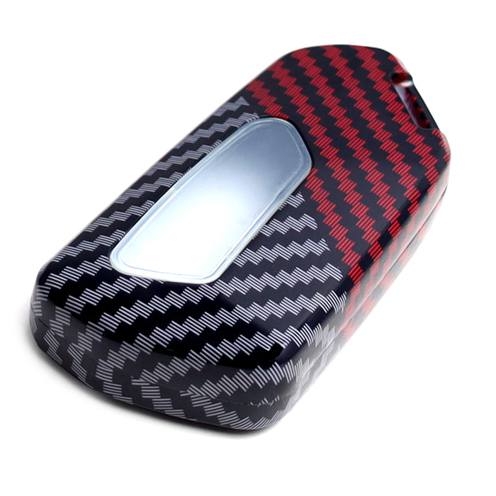 Black/Red Carbon Fiber Finish Plastic Key Fob Case Shell For VW MK8 Golf GTI ID4