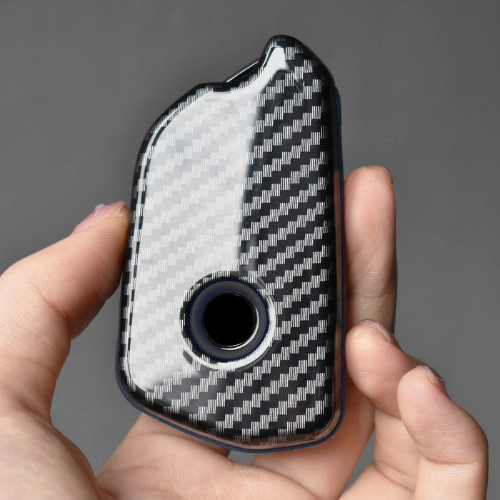 Black Carbon Fiber Finish Plastic Key Fob Case For VW MK8 VIII Golf/GTI ID3 ID4