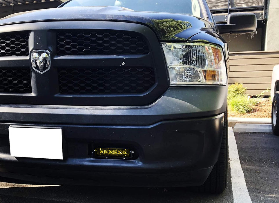 Lower Bumper Mount Fit Yellow SR-Mini LED Light Bar Kit For 11-18 Dodge RAM 1500