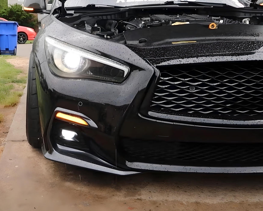 Turn Signal Replace Frosted White Lens Switchback LED Daylight For Infiniti Q50