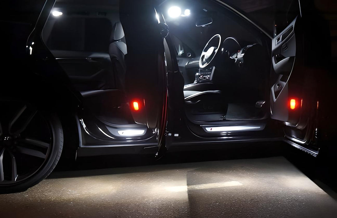 White Full LED Footwell, Side/Under Door/Dash, Trunk Cargo Lights For Audi VW