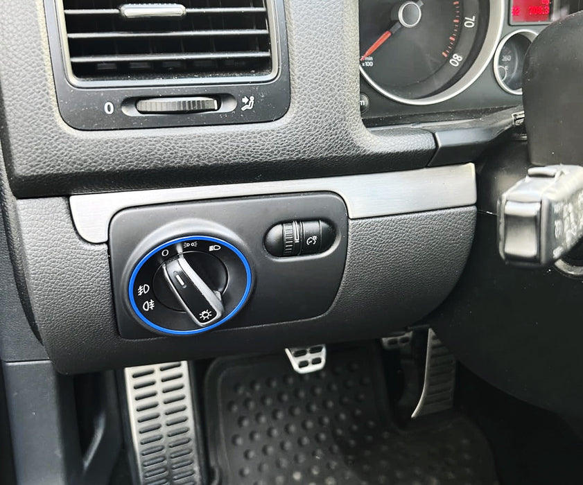 Blue Headlight Switch Surround Ring Trim For VW MK5/6 Golf GTI Jetta Passat CC