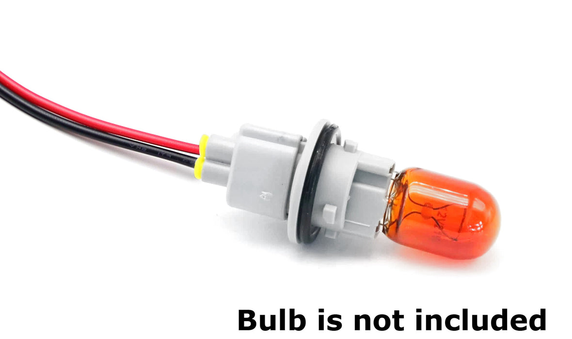 7440 T20 Turn Signal Bulb Plug Socket w/5" Adapter Wiring For Toyota Lexus Mazda