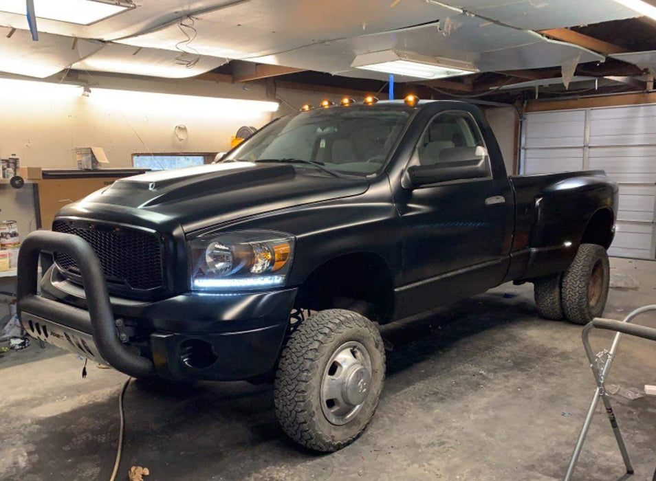 Smoke Lens Front/Rear All White LED Fender Side Marker Lamps For 2010-18 RAM DRW