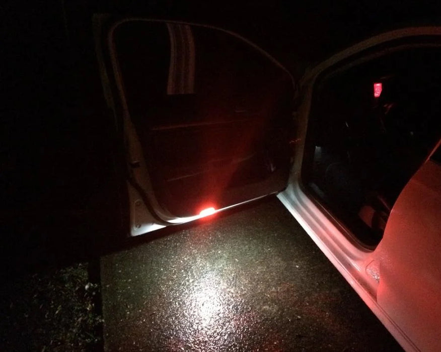 White LED + Red Strober Feature Side Door Courtesy Lights Assy For Lexus Toyota