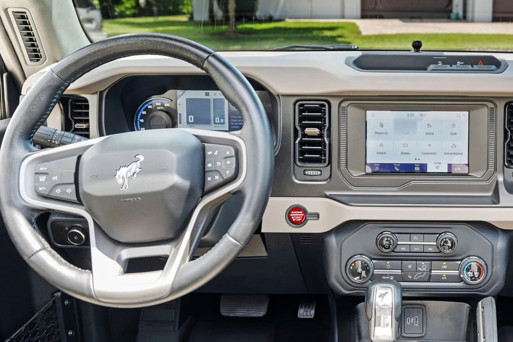 Red Real Carbon Fiber Engine Start Stop Button Trim For Ford Bronco/Bronco Sport