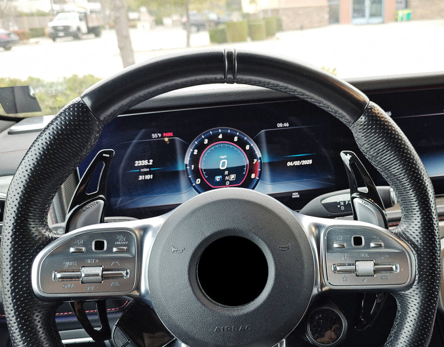 Gloss Black Finish Paddle Shifter For Mercedes AMG ONLY C E S G CLS GLC 43 53 63