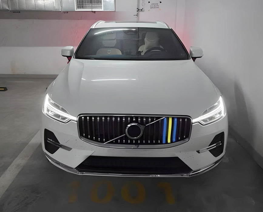 Sweden Flag Color Grille Decoration Insert Trims For 2021-up Facelift Volvo XC60