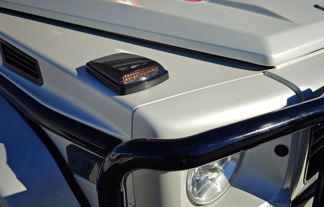 Smoked Add-On Mansory Style Amber LED Turn Signal Indicators For MB W463 G-Class