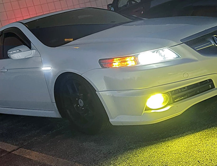 Clear Lens All White 180-SMD Full LED Strip Side Marker Lamps For 04-08 Acura TL