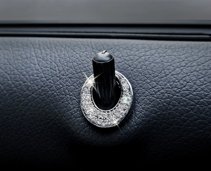 4x Oval Crystal Bling Alloy Door Lock Pin Decorative Rings For Mercedes CLA GLA