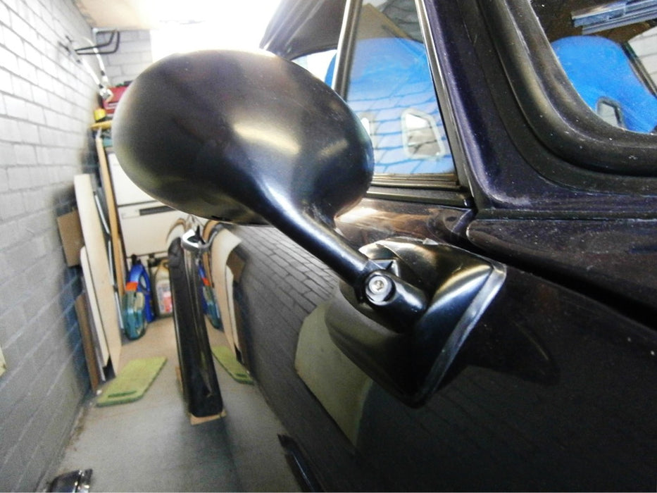 Matte Black California Claasic Retro Style Universal Oval Rear View Side Mirrors