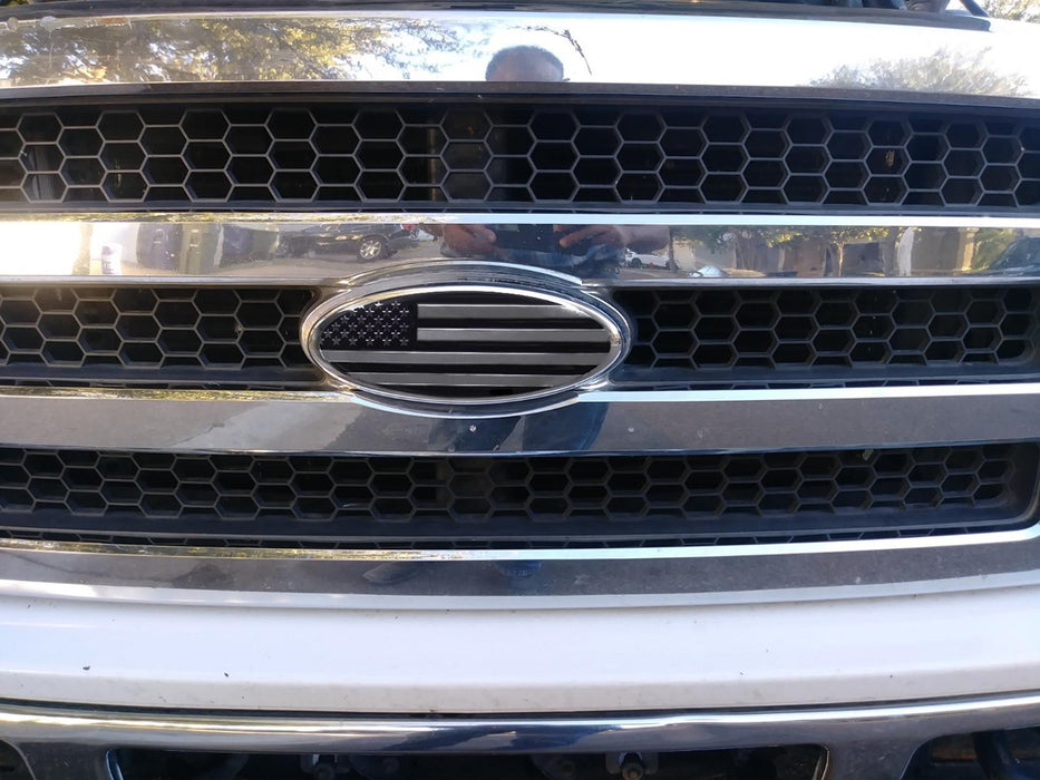 9" Black/Chrome US Flag Grille Emblem Badge For Ford F150 F250 Edge Explorer etc