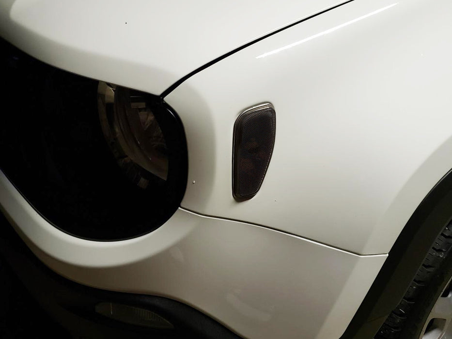 Smoked Lens Quad-White Full LED Strip Side Marker Lights For 2015-2023 Renegade