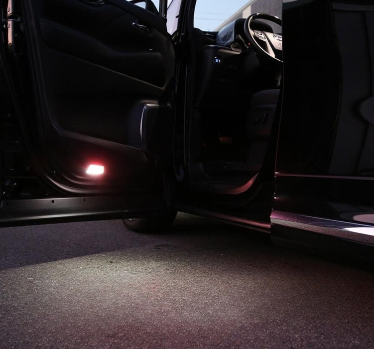 White LED + Red Strober Feature Side Door Courtesy Lights Assy For Lexus Toyota