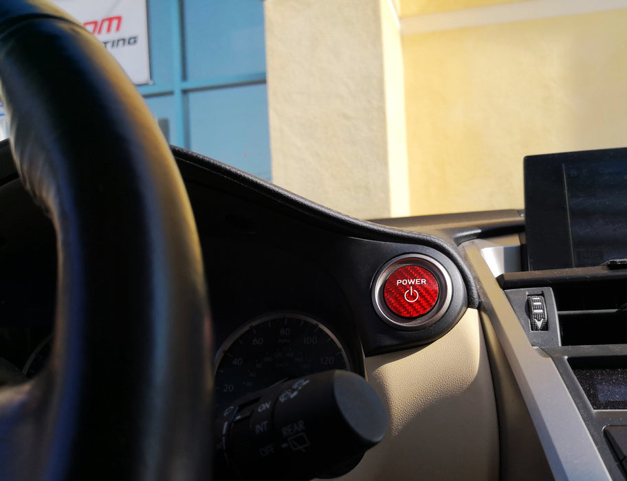 Red Real Carbon Fiber Engine Start Stop Button Cover For Toyota Lexus Hybrid EV
