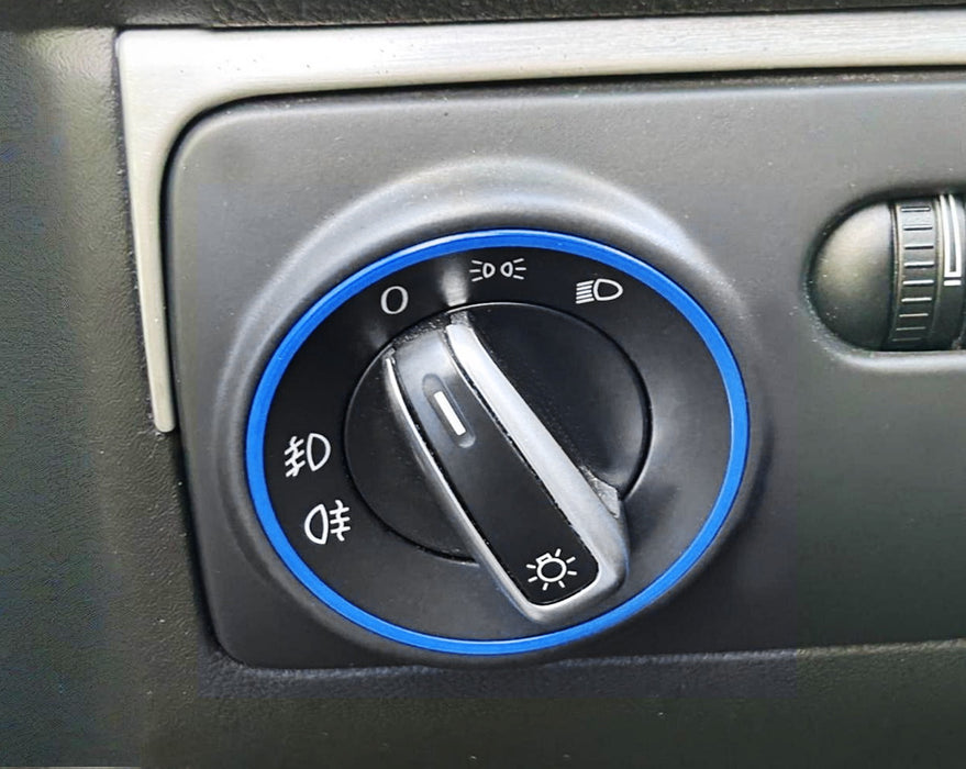 Blue Headlight Switch Surround Ring Trim For VW MK5/6 Golf GTI Jetta Passat CC