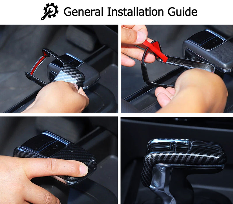 Gloss Black "Carbon Fiber" Pattern Shift Knob Cover For 2022-up Chevy Silverado