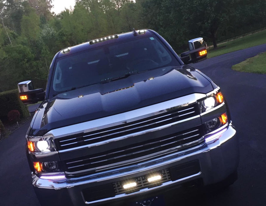 3pc Smoke OEM-Spec White Dotted LED Cab Roof Light For 07-14 Silverado/Sierra HD