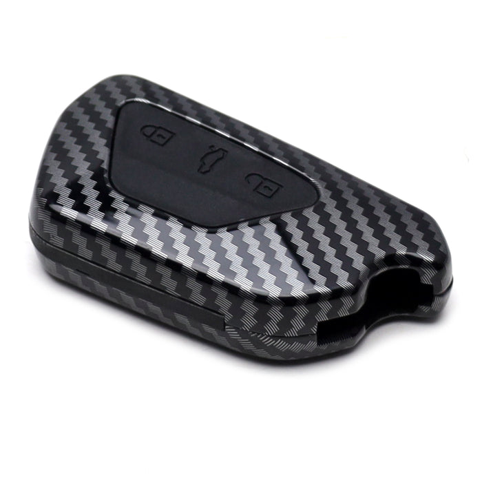 Black Carbon Fiber Finish Plastic Key Fob Case For VW MK8 VIII Golf/GTI ID3 ID4