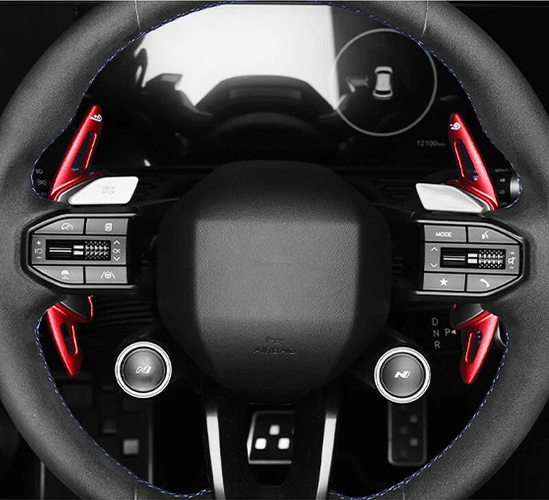 Red Aluminum Larger Paddle Shifter Extensions For Hyundai 2024-up Ioniq 5 N 6 N