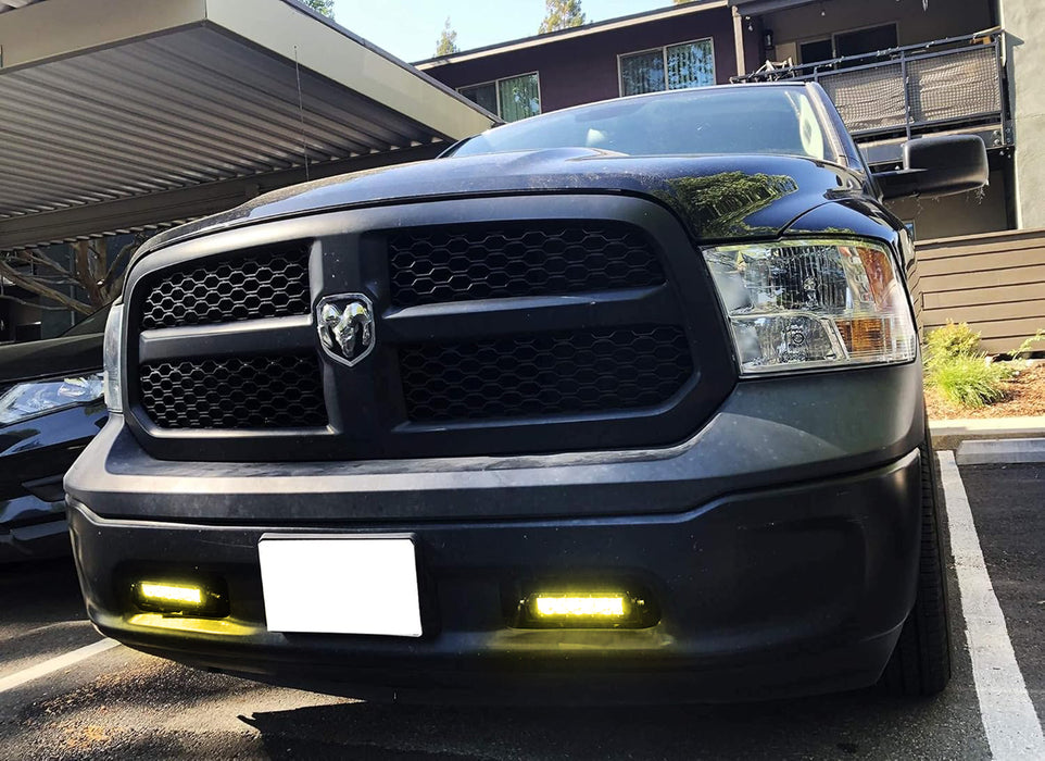 Lower Bumper Mount Fit Yellow SR-Mini LED Light Bar Kit For 11-18 Dodge RAM 1500