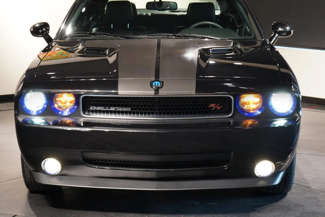 Clear Lens Fog Lamps + White LED Bulb Combo For Charger Challenger Nitro Caliber