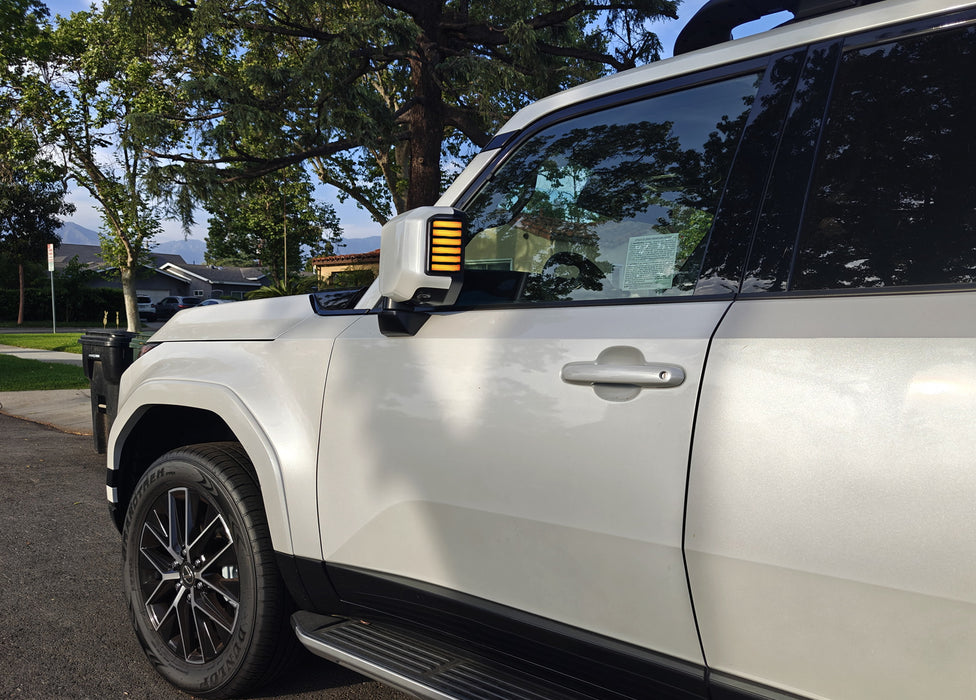 Smoked Lens Side Mirror White/Amber LED Blinker Lights For Toyota LC250 Lexus GX