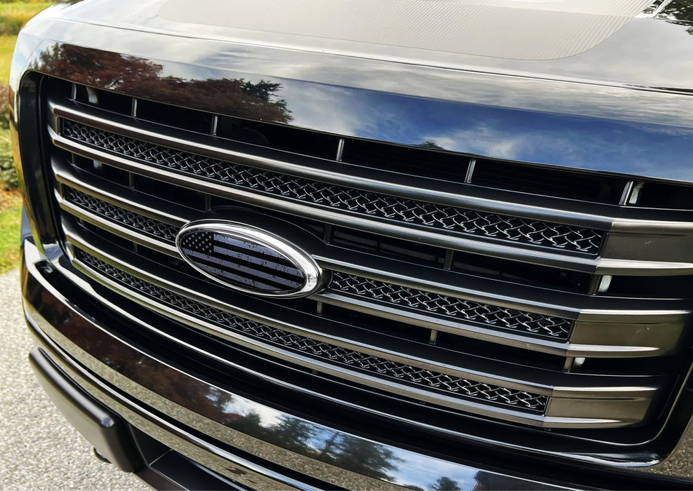 9" Distressed US Flag Grille Emblem Badge For Ford F150 F250 Edge Explorer, etc