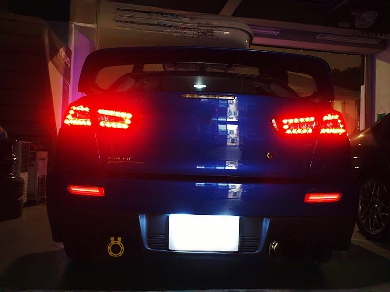 Smoked Full LED Rear Bumper Reflectors For Lancer Evolution X, Outlander Sport