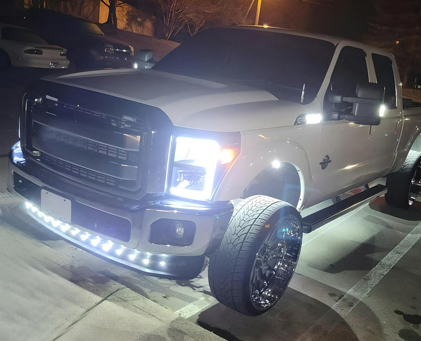Truck/Semi 20pc White LED Front Bumper Valance/Air Dam Accent Running Light Kit