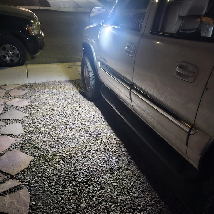 White Full LED Under Mirror Lights For 03-06 Chevy Silverado Suburban GMC Sierra