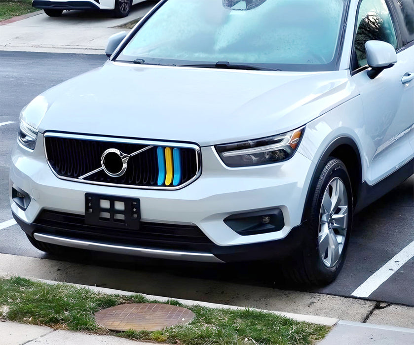 Sweden Flag Color Grille Decoration Insert Trims For 2021-24 Volvo XC40 20 Beams