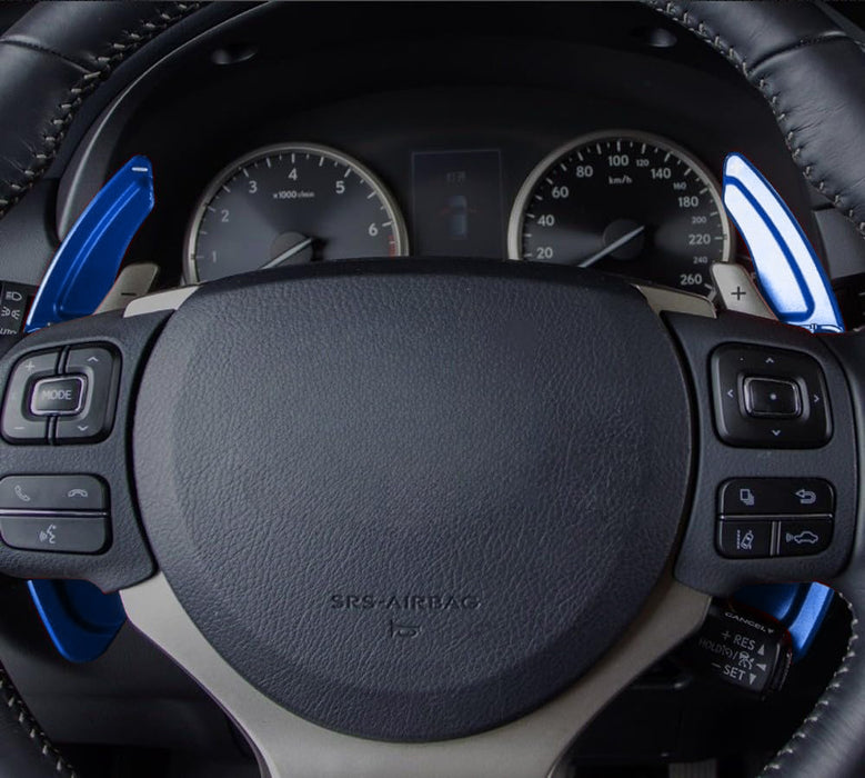 JDM Blue Billet Steering Wheel Paddle Shifter Extension Covers For Lexus GS RX