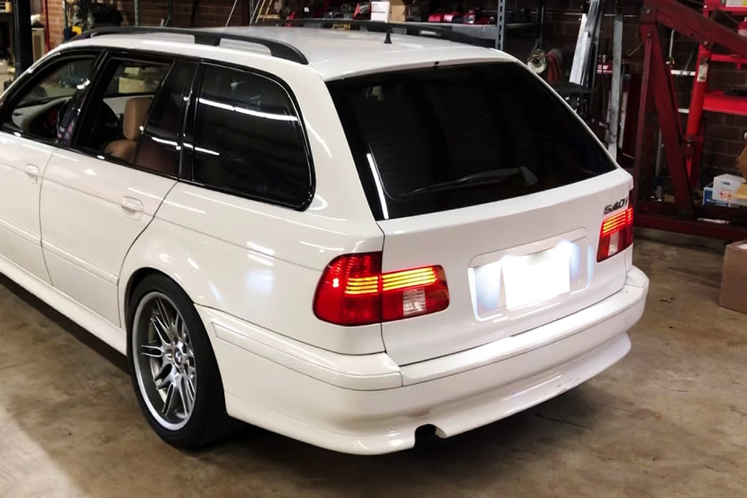 White Full LED License Plate Lights Kit For BMW 99-03 E39 5 Series Touring Wagon