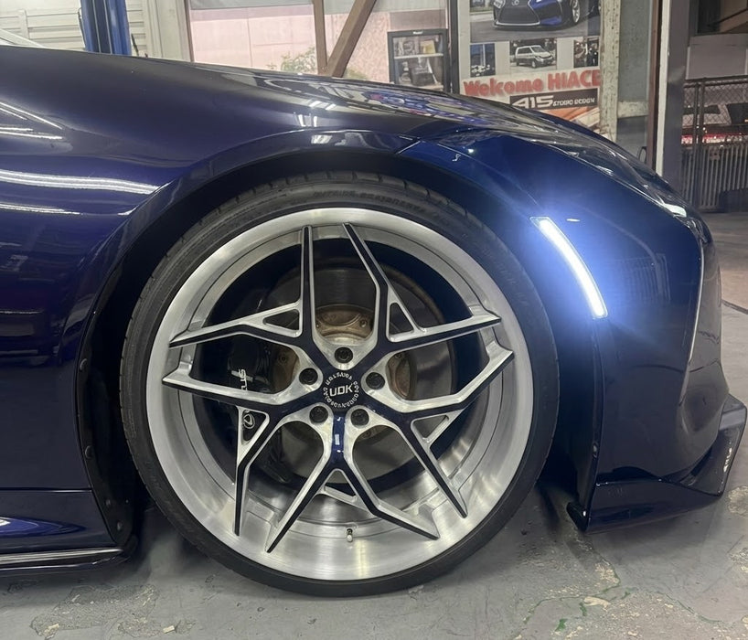 White Full LED Strip Smoked Wheelarch Side Markers For 2018-up Lexus LC 500 500h