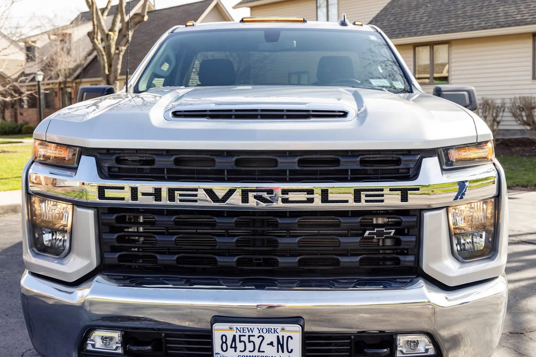 Black-Out Amber Full Strip 3D LED Cab Roof Light Kit For 20+ Silverado Sierra HD