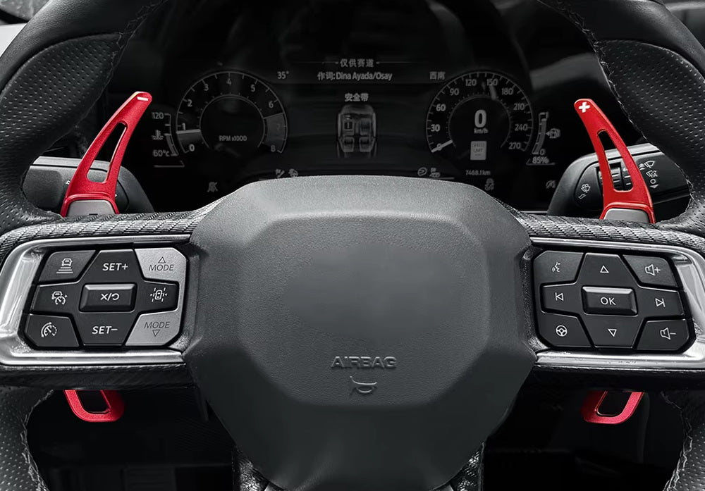 Red Aluminum Larger Performance Paddle Shifter Extensions For 24-up Ford Mustang