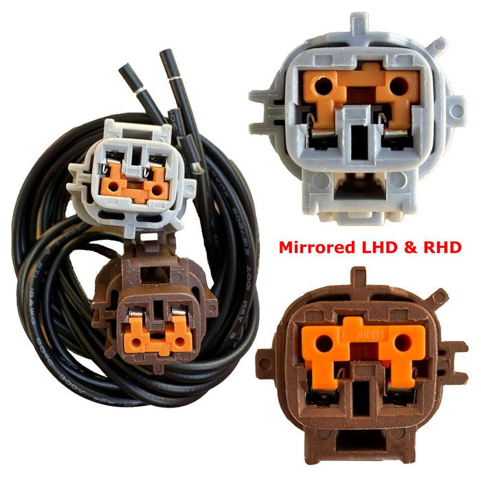 Set of 2 LHD RHD Female ABS Wheel Speed Sensor Connectors For Nissan Infiniti