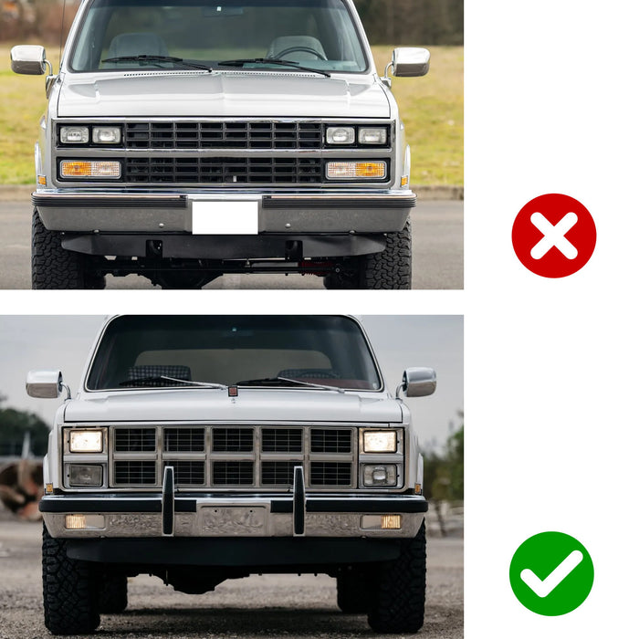 Clear Lens White LED DRL & Amber Turn Signal Lights For Chevy/GMC C/K SUV Truck