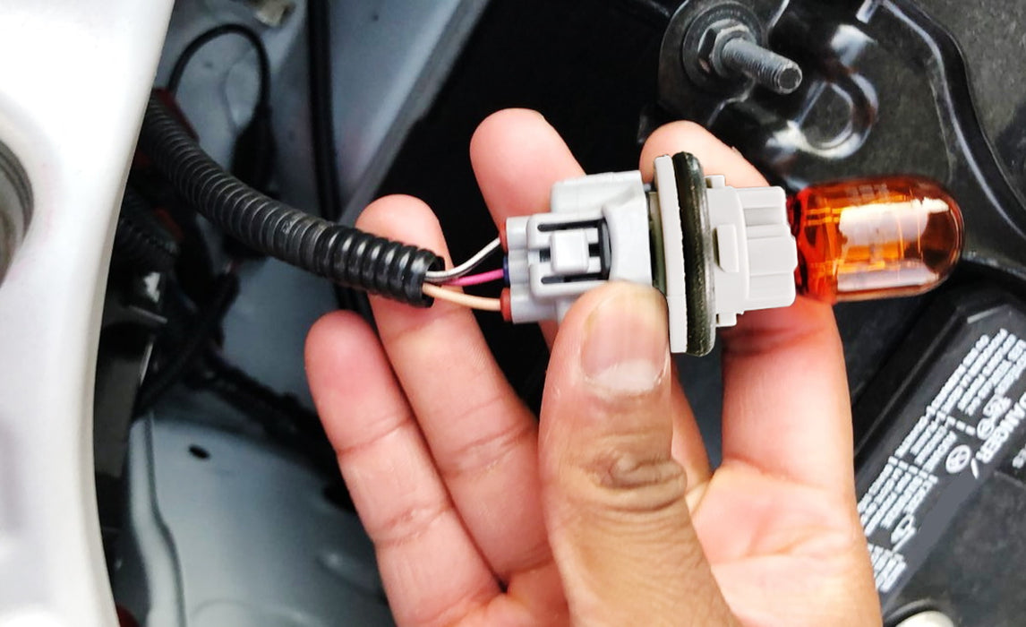 7440 T20 Turn Signal Bulb Plug Socket w/5" Adapter Wiring For Toyota Lexus Mazda