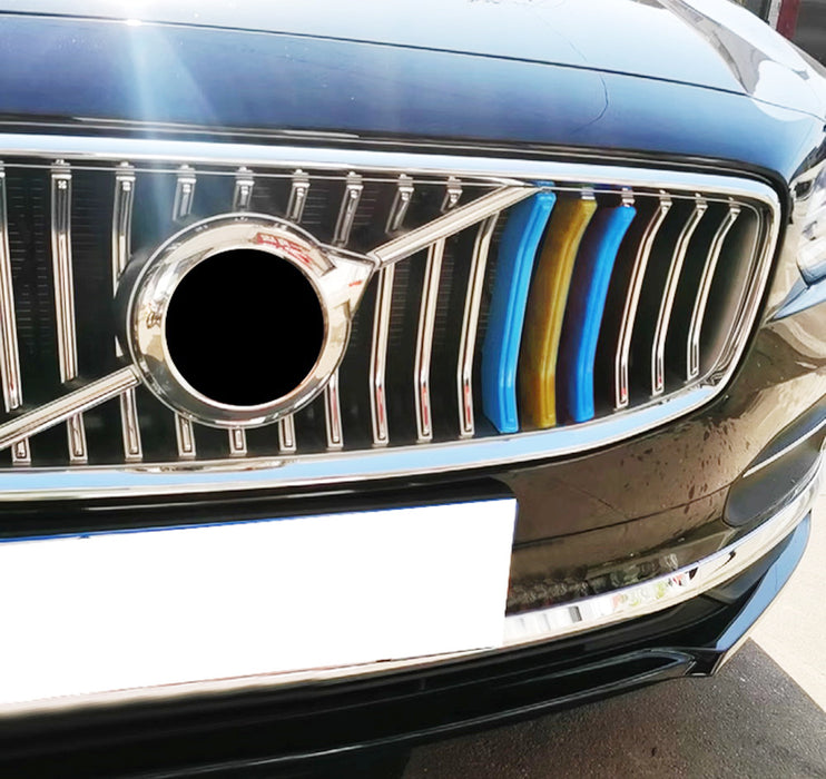 Sweden Flag Color Grille Decoration Insert Trims For 2021-up Facelift Volvo S90