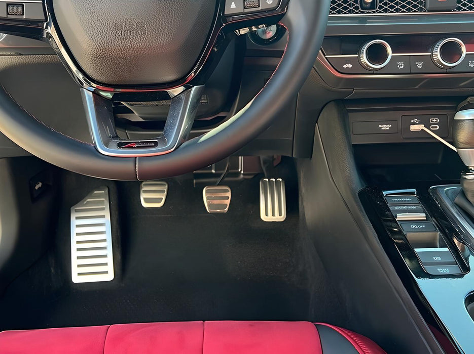 OE-Spec Track Design Silver Rest Dead Pedal Cover For Honda Civic Acura Integra