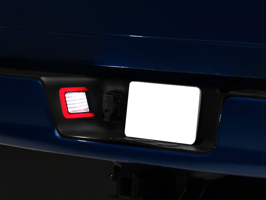 White Full LED License Plate Lights w/ Red Accent C-Ring Trim For 2003-2018 RAM