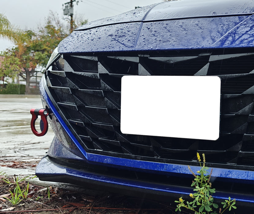 KDM Red Track Racing Style Front Tow Hook Ring Kit For Hyundai 2021-up Elantra