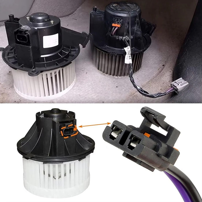 Female & Male Connectors w/15" Wiring For GM 2007-2014 Vehicle HVAC Blower Motor